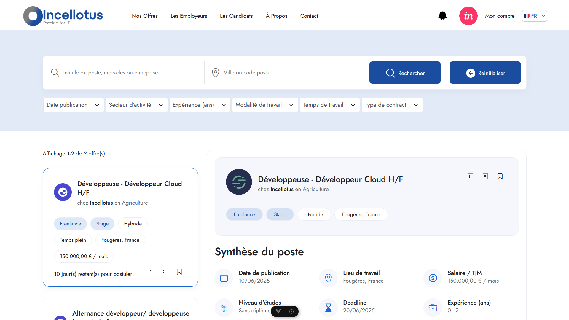 Career Incellotus - Offres d'emploi